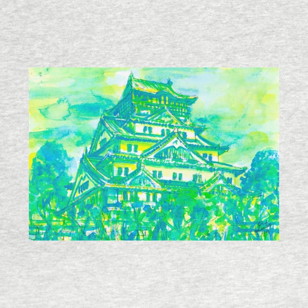 OSAKA CASTLE - watercolor painting by lautir